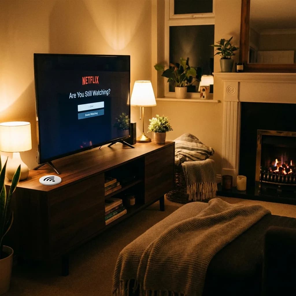 WiFi tag near TV entertainment area