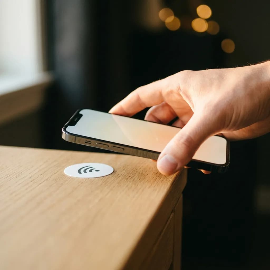 Phone tapping WiFi NFC sticker