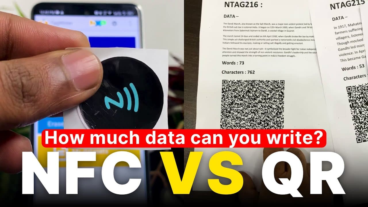 How much data can you write in a QR code or NFC tag? (Comparison) thumbnail