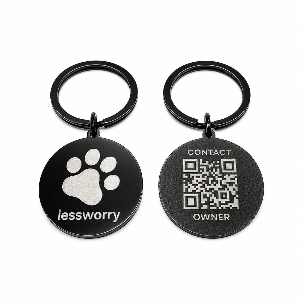 LessWorry Pet Tag - Midnight Paw - Product Image