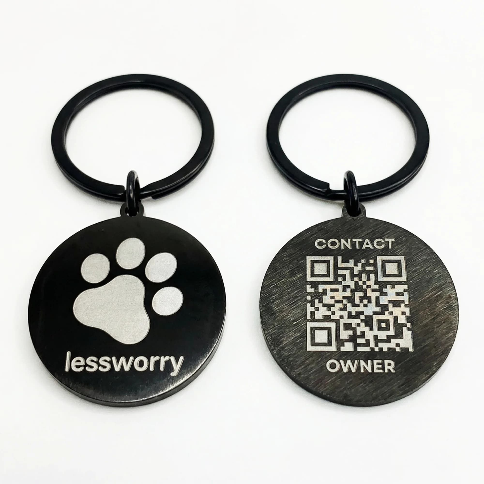 LessWorry Pet Tag — Midnight Paw