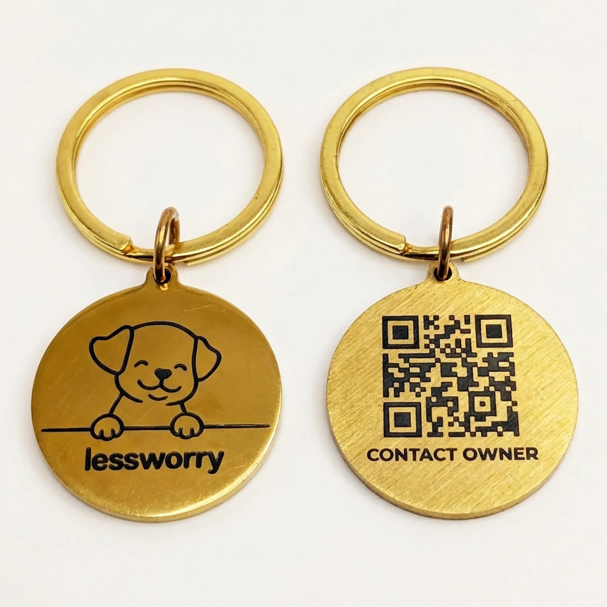 LessWorry Smart Pet Tag — Golden Pup