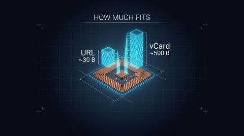 How much data fits on an NFC tag — URL vs vCard payload