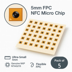 LINQS® - NTAG213 Micro FPC by NXP NFC Tags (Set of 5) | Smallest Chip, Reliable Scan, 144-Byte
