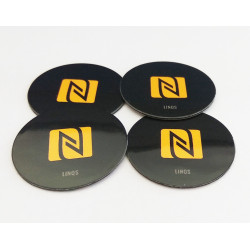 LINQS® On-Metal & Waterproof NFC Tag Sticker (Set of 4) | NXP NTAG213 Chip | Universal Compatibility | Rewritable, Reprogrammable