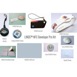 LINQS NFC Developer Pro Kit/NTAG203/NTAG213/NTAG216, Topaz512 Chips in Jelly Tag, Wristband, Card, Band and Sticker form factors