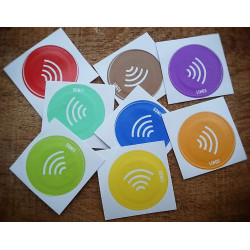 LINQS® Waterproof NFC Tag Stickers (Set of 8) | for All Phones | NXP NTAG213 chip | Works on iPhone - NDEF Formatted
